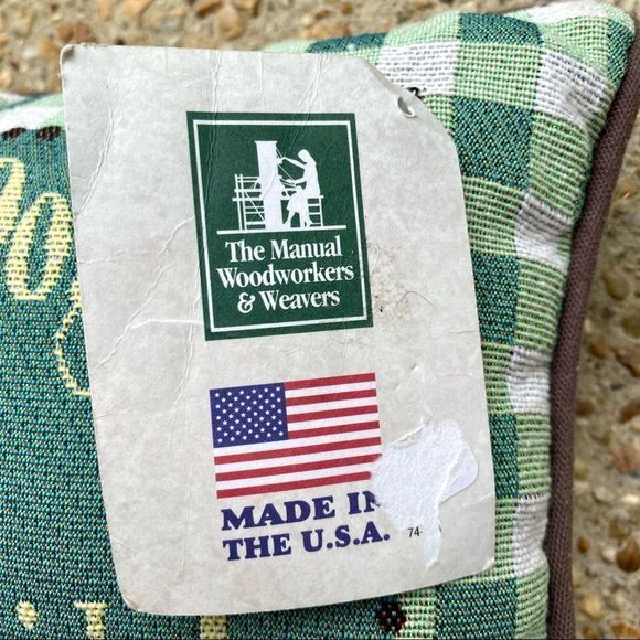 NWT Forget the Dog Beware of Kids Jacquard Woven Pillow Made in USA - Picture 3 of 6